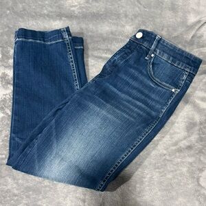 ~White House Black Market High Rise Straight Crop Blue Denim